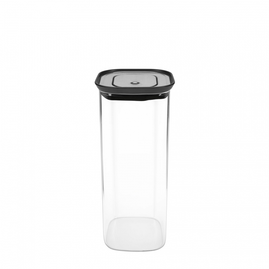 Pojemnik kuchenny, szkło borokrzemowe/stal nierdzewna, 1,9 l, 11 x 11 x 26 cm