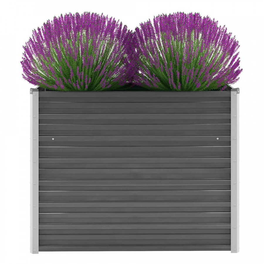 Donica ogrodowa z galwanizowanej stali, 100x40x77 cm, szara