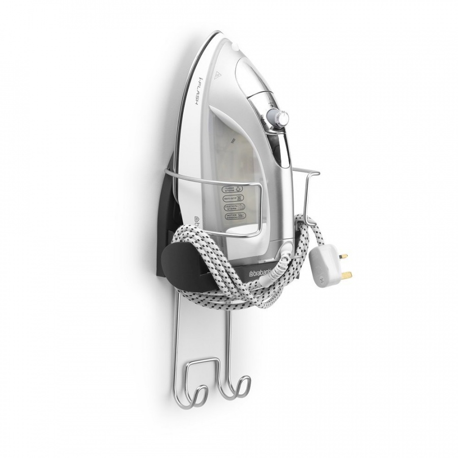 Wieszak na deskę do prasowania i żelazko Brabantia Czarny