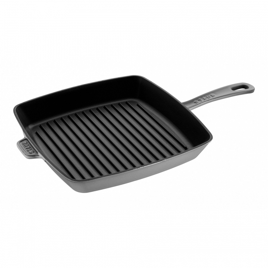 Kwadratowa patelnia żeliwna grillowa Staub - 30 cm, Grafitowy