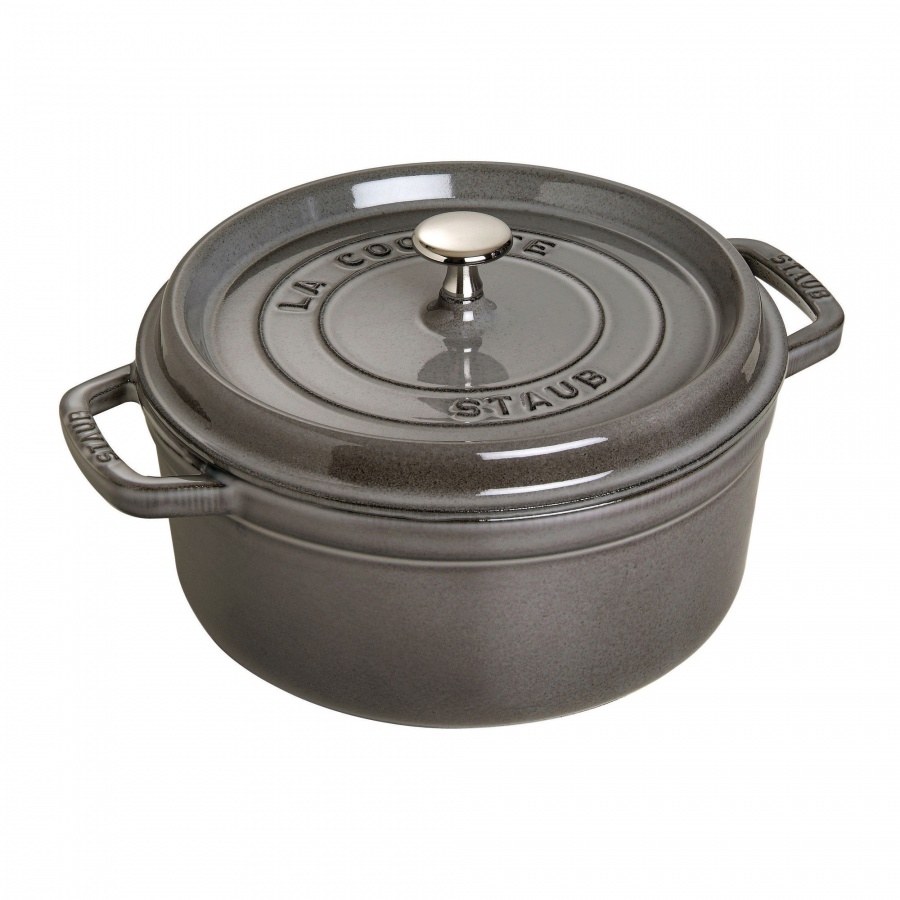 Garnek żeliwny okrągły Staub - 3.8 ltr, Grafitowy