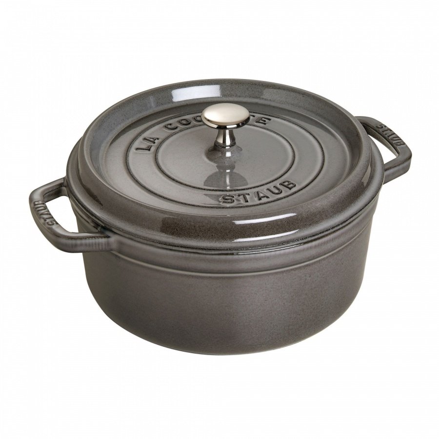 Garnek żeliwny okrągły Staub - 3.8 ltr, Grafitowy