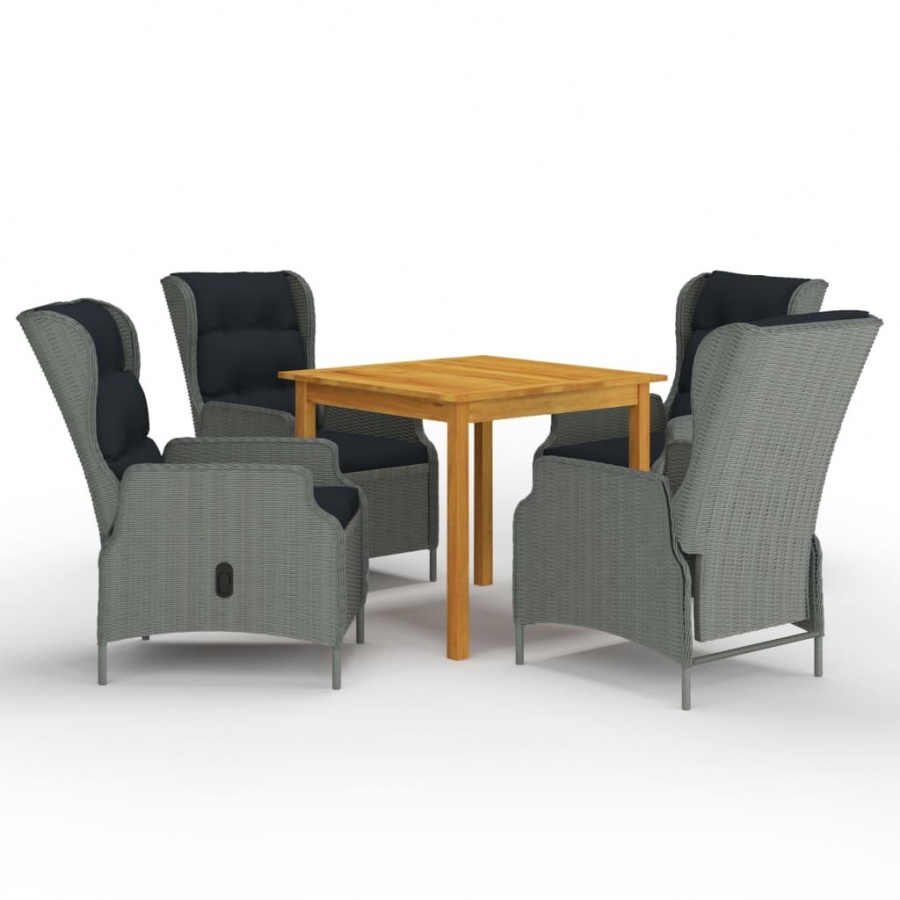 5-częściowy zestaw mebli ogrodowych, jasnoszary