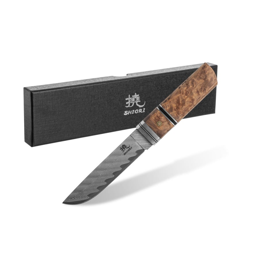 Shiori 撓 Hara - nóż myśliwski ze stali damasceńskiej