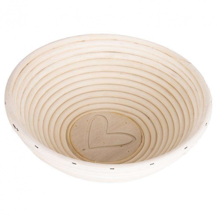 Koszyk rattanowy do wyrastania, garowania chleba, ciasta, na chleb, 1,2kg, 21 cm, serce