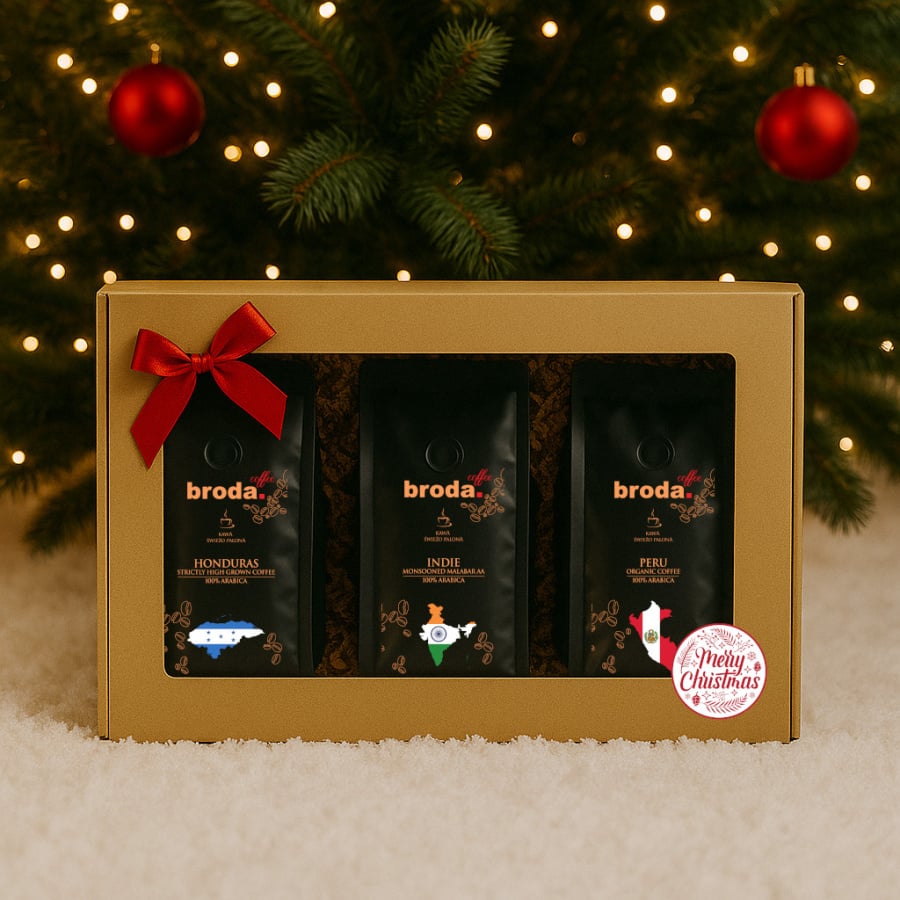 Zestaw Prezentowy • Kawy świeżo palone broda. coffee • HONDURAS - INDIE - PERU