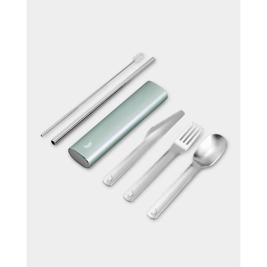 Zestaw sztućców, zielony