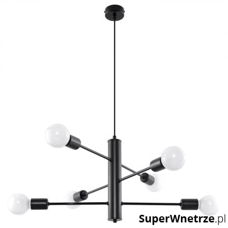 Lampa wisząca Sollux Lighting Duomo 6 biało-czarna