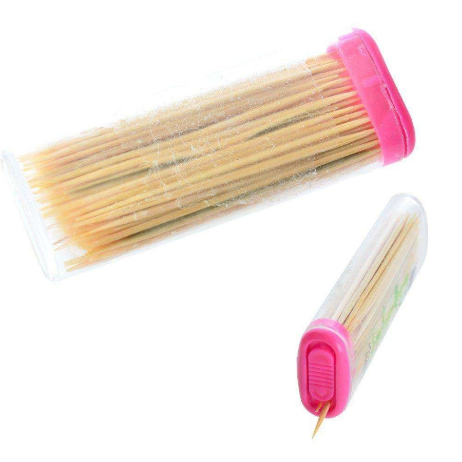 Wykałaczki drewniane w pudełku, etui, zestaw, 60 sztuk