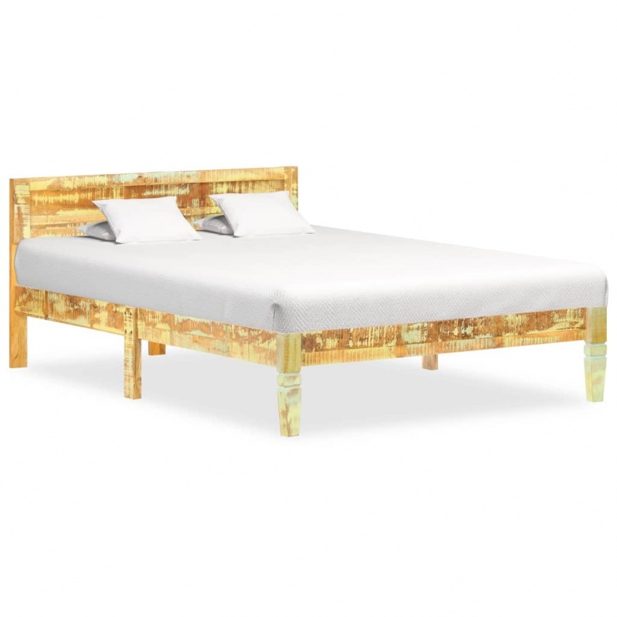 Rama łóżka z litego drewna z odzysku, 120 x 200 cm