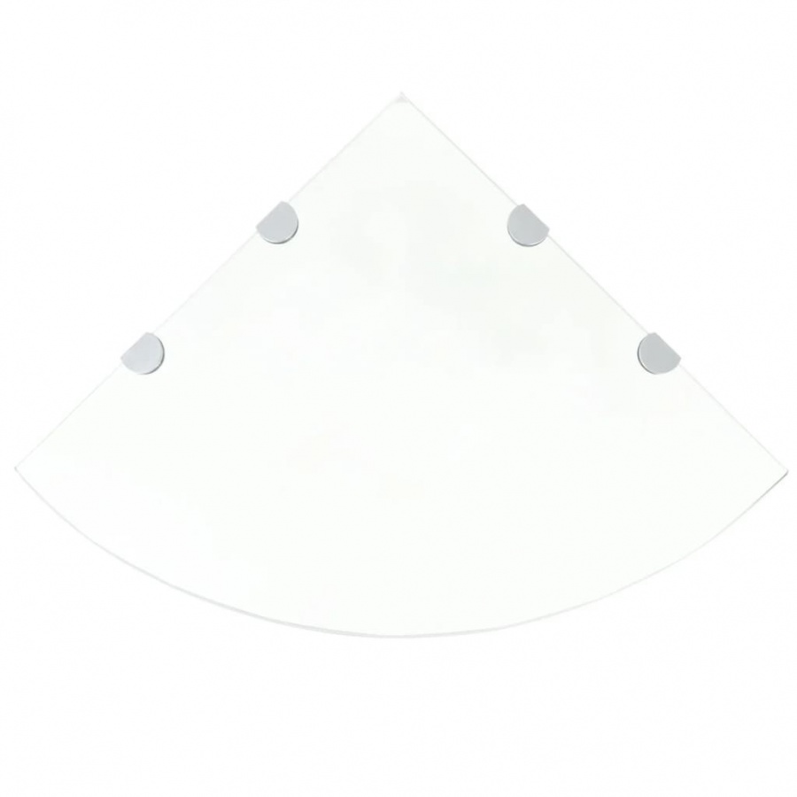 Półki narożne, 2 szt., chromowane wsporniki, szkło, 45x45 cm