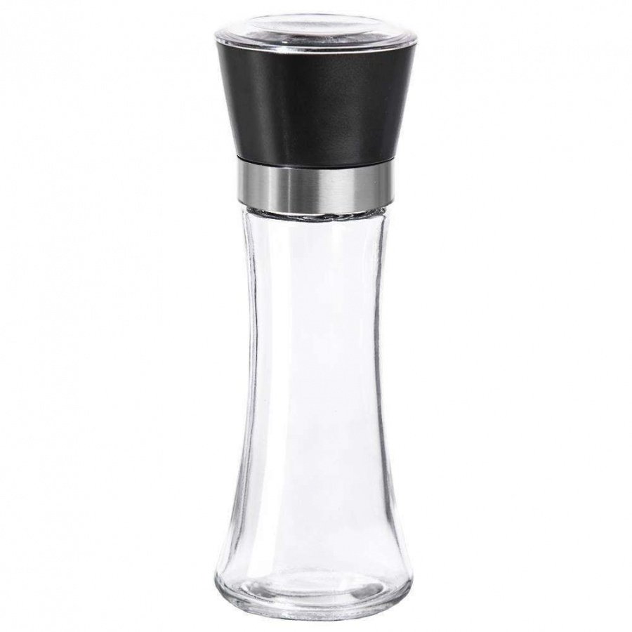 Młynek do mielenia przypraw, pieprzu, soli, szklany, ręczny, 18,5 cm