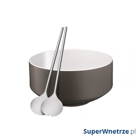 Zestaw do sałatek: miska+sztućce WMF Moto szary