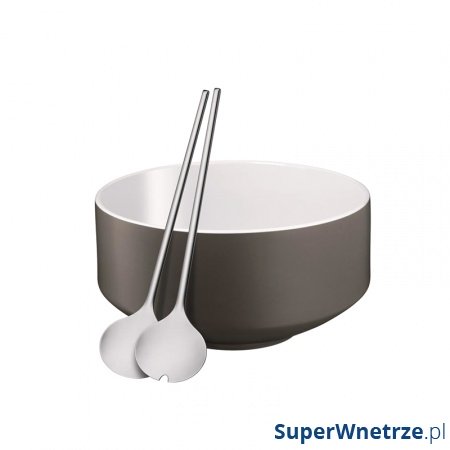 Zestaw do sałatek: miska+sztućce WMF Moto szary