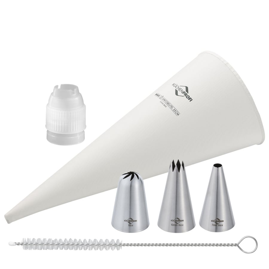 Rękaw cukierniczy i 3 końcówki, 35 cm