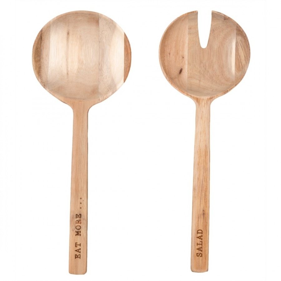 Drewniane łyżki do sałaty, eat more salad