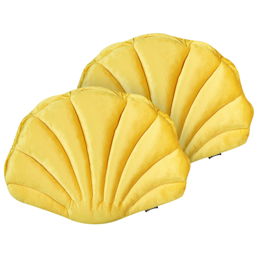 Zestaw 2 poduszek jednolity consolida welur 47 x 35 cm żółty