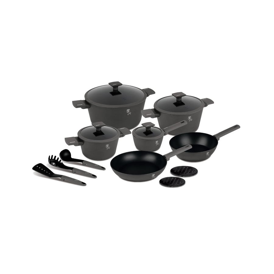 Zestaw garnków i patelni 15 el. BerlingerHause Antracit BH-8141