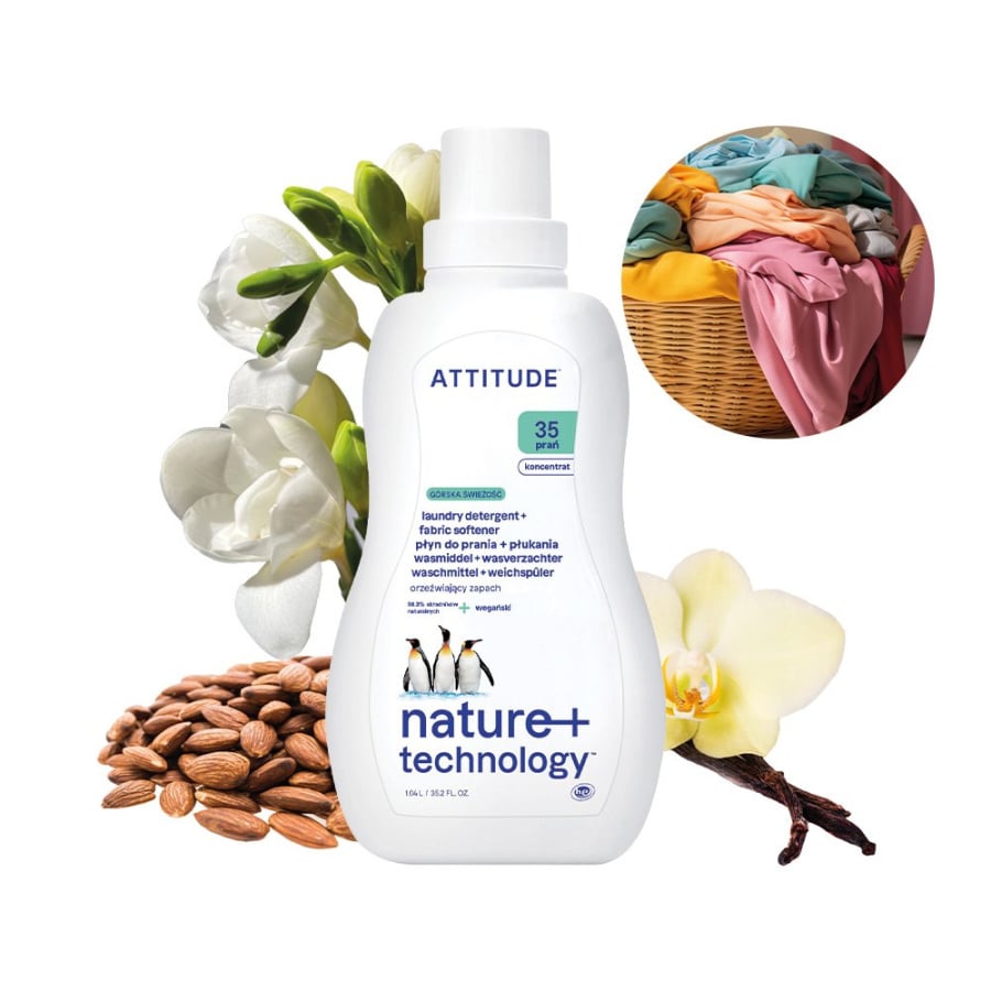 Attitude NATURE+, Płyn do prania i płukania tkanin 2w1, Górska Świeżość, 1040 ml