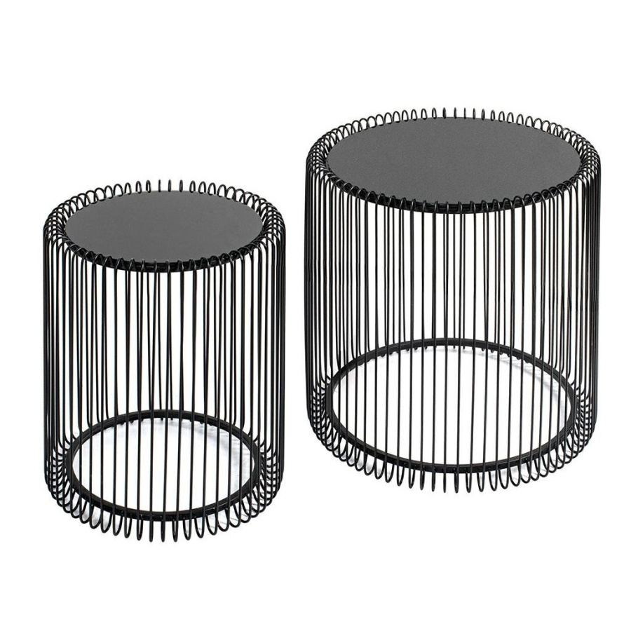Kare zestaw stolików kawowych wire 44 cm czarny