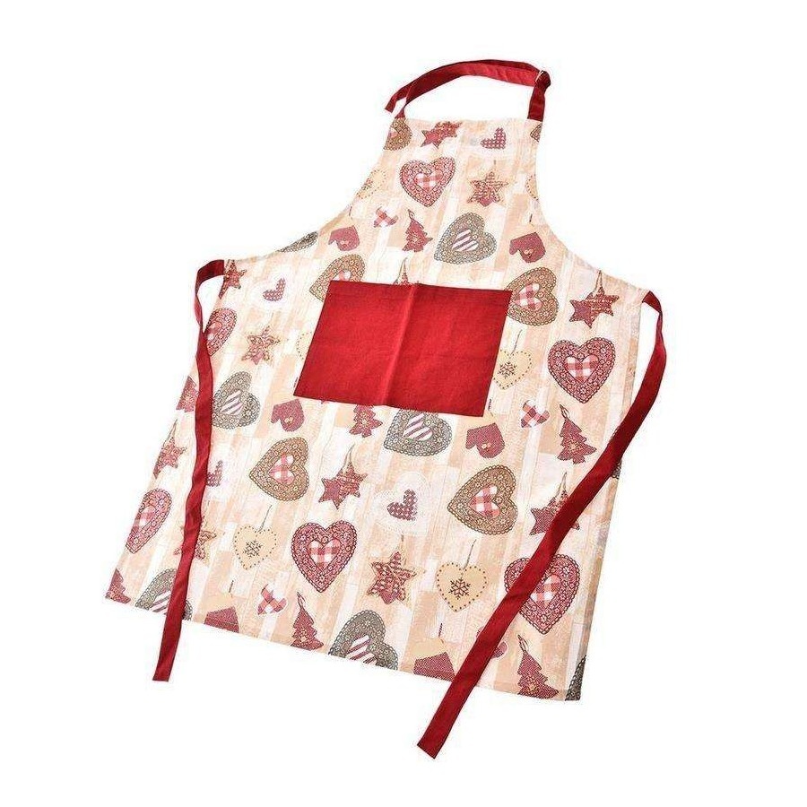 Świąteczny fartuch kuchenny, wiązany fartuszek bawełniany, ochronny, święta, Boże Narodzenie