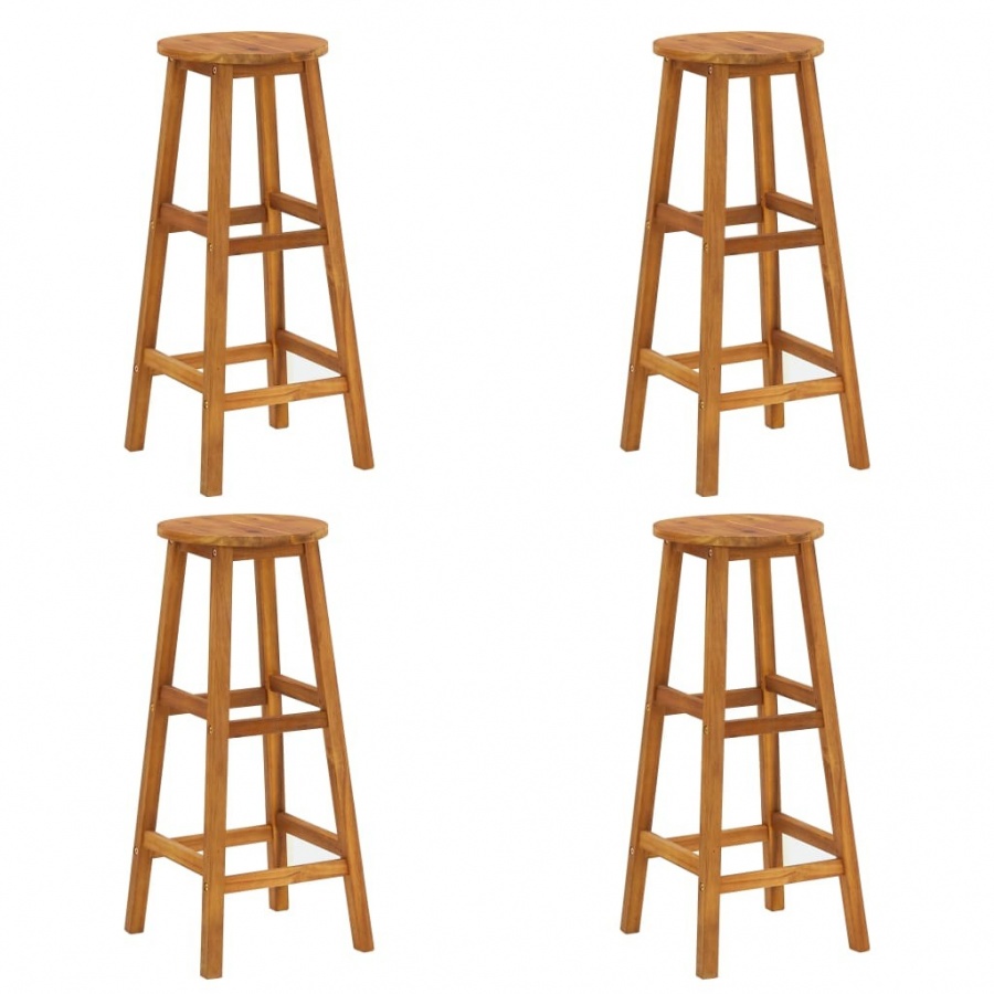 Stołki barowe, 4 szt., lite drewno akacjowe