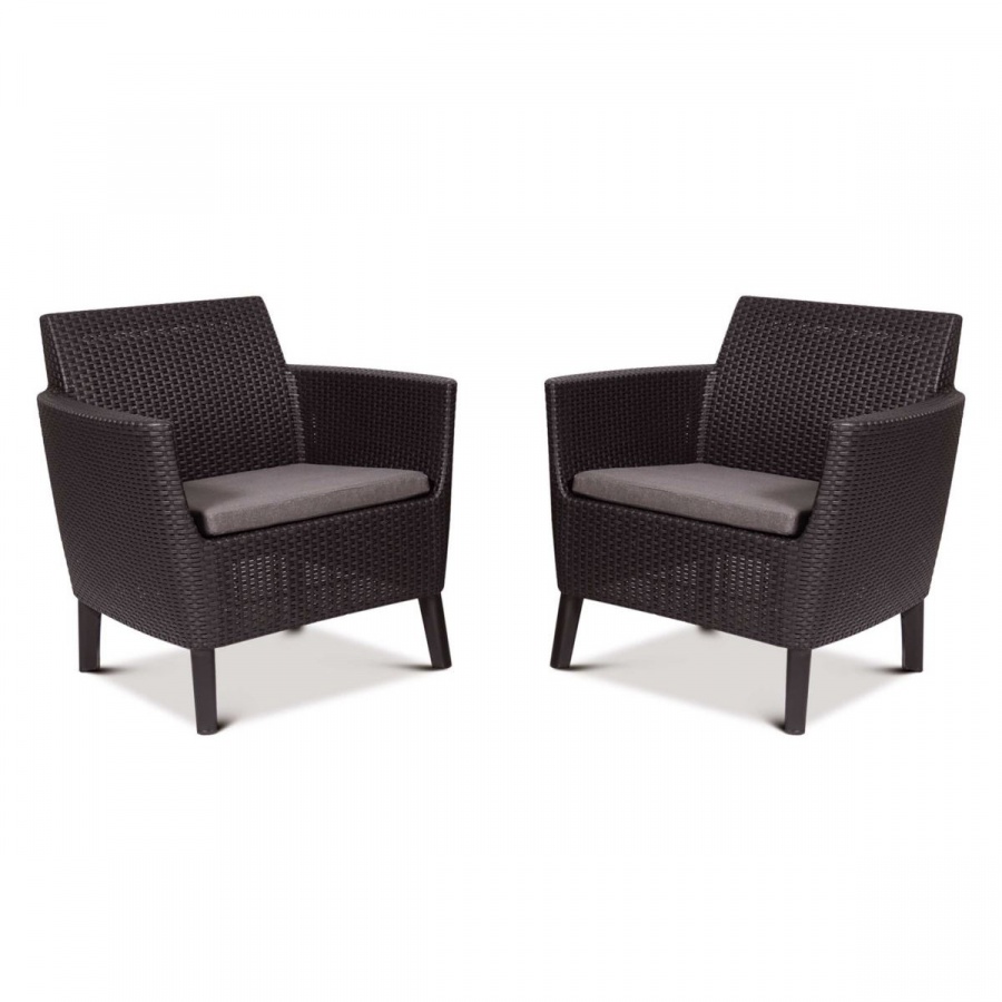 Fotele ogrodowe salemo duo : kolor - brąz/taupe