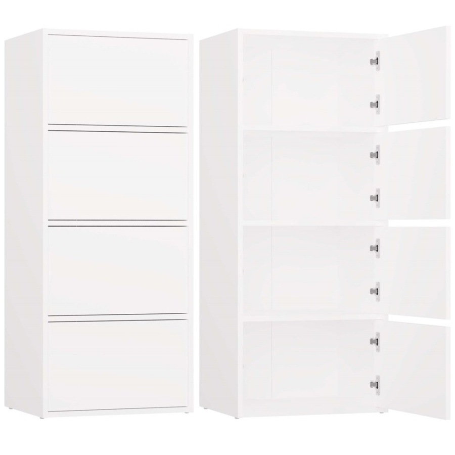 Komoda ALMA BIAŁA Szafka 4 Drzwi 4 Półki