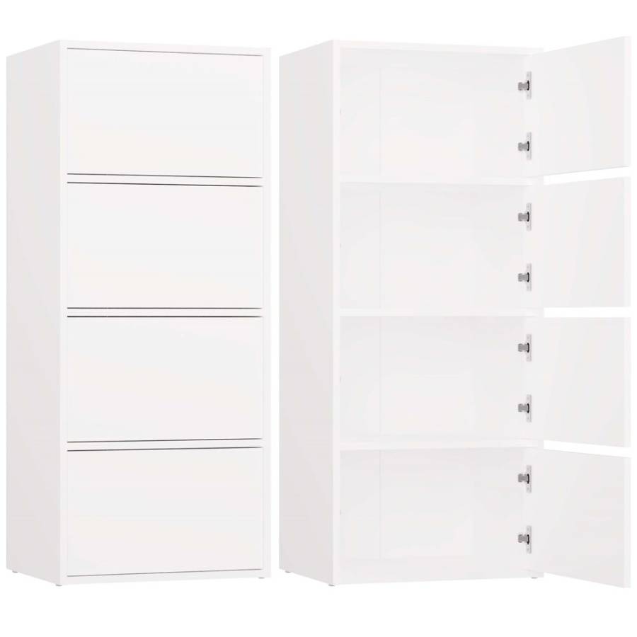 Komoda ALMA BIAŁA Szafka 4 Drzwi 4 Półki