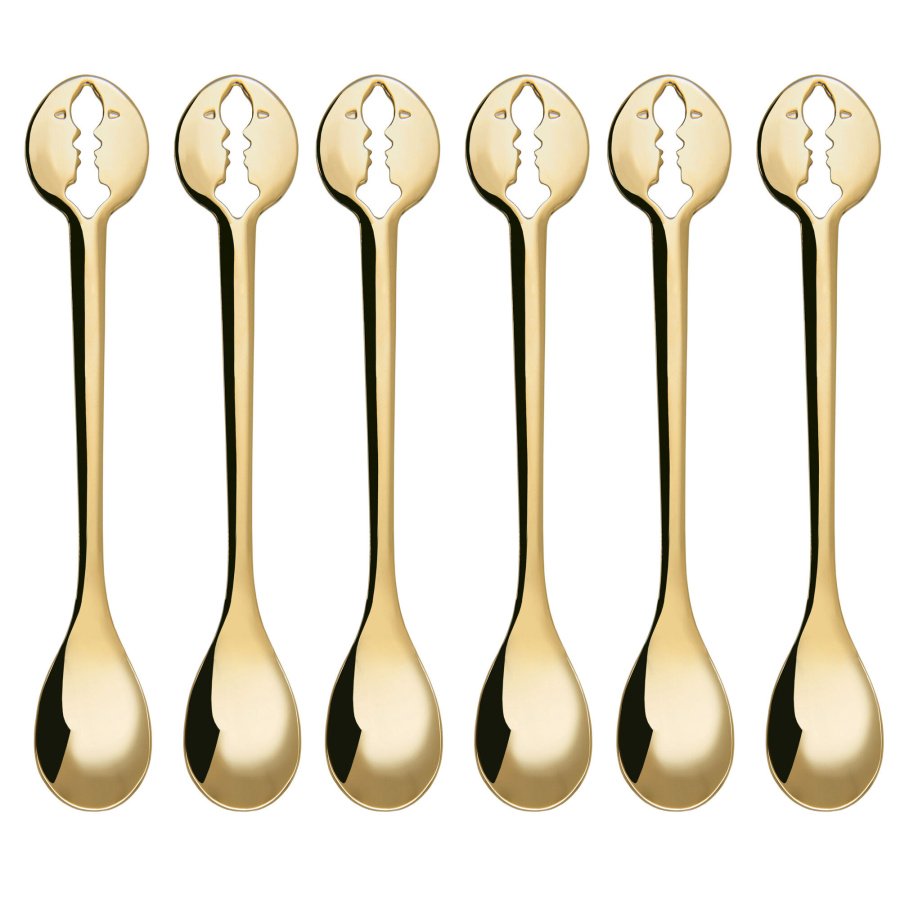 Kiss gold pvd - komplet 6 łyżeczek