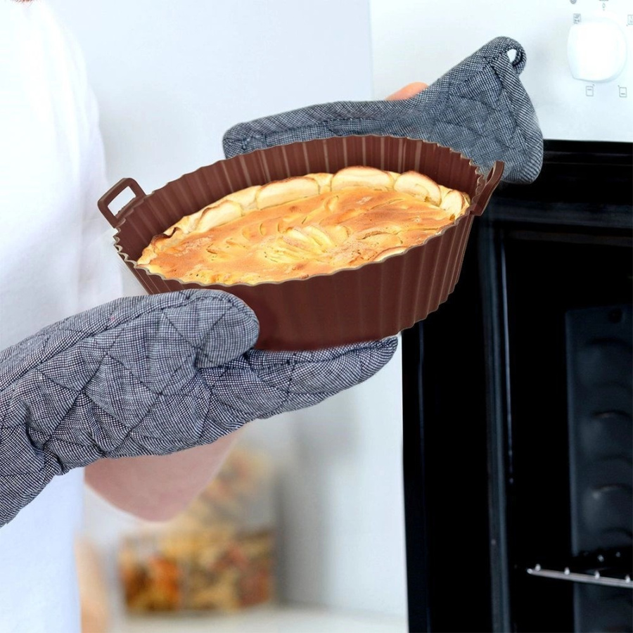 Wkład do frytkownicy air fryer silikonowy brązowy sillinie 20 cm