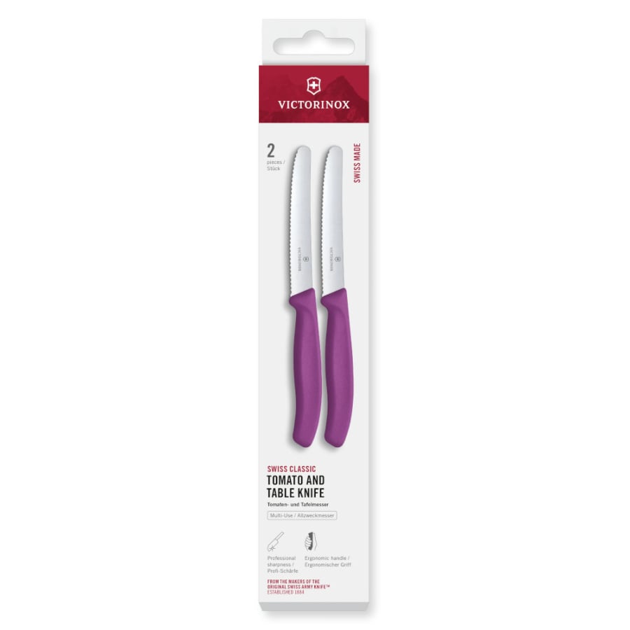 VICTORINOX - Swiss Classic - Zestaw noży do warzyw i owoców - Ząbkowane ostrze - 11 cm - 2 sztuki -