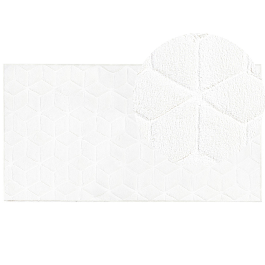 Dywan sztuczne futro królika 80 x 150 cm biały thatta