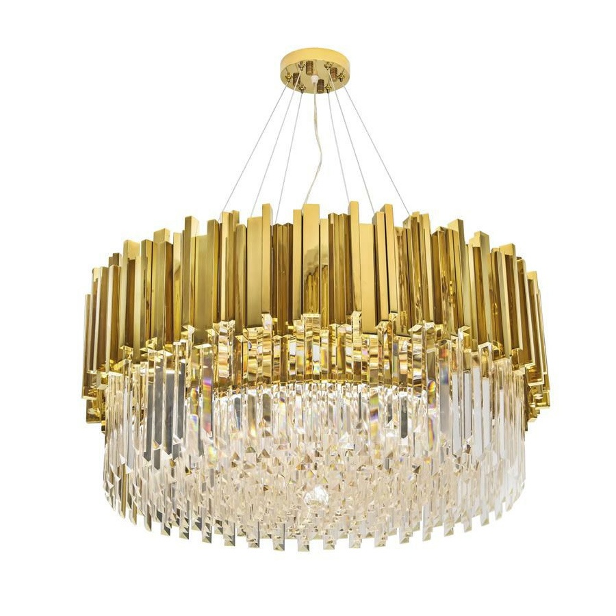 Lampa wisząca IMPERIAL GOLD 80 - LED, stal, kryształ
