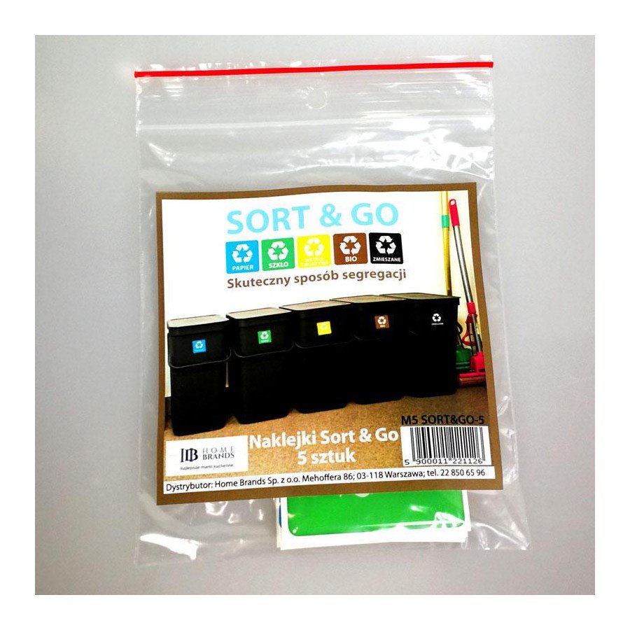 ZESTAW 5-NAKLEJEK NA KOSZE SORT&GO