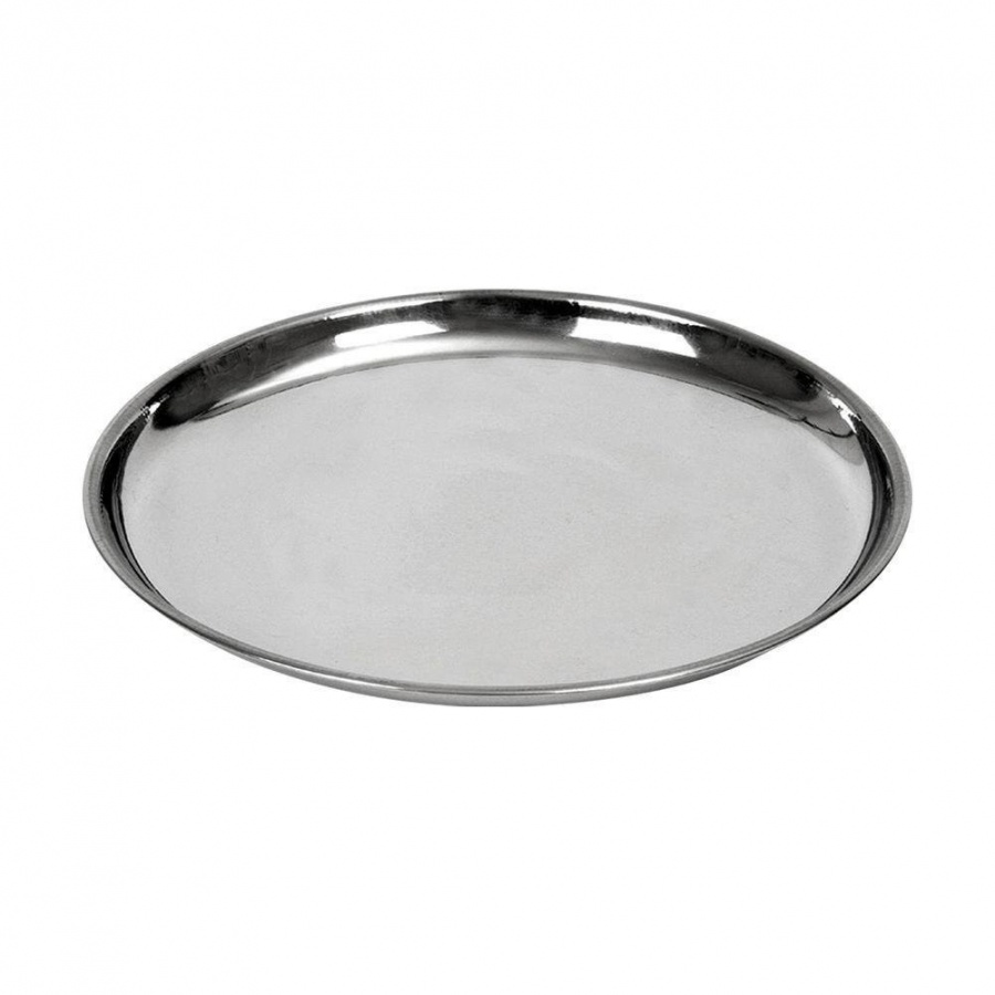 Stalowa taca do serwowania, okrągła, talerz na kanapki, przekąski, przystawki, 8 cm
