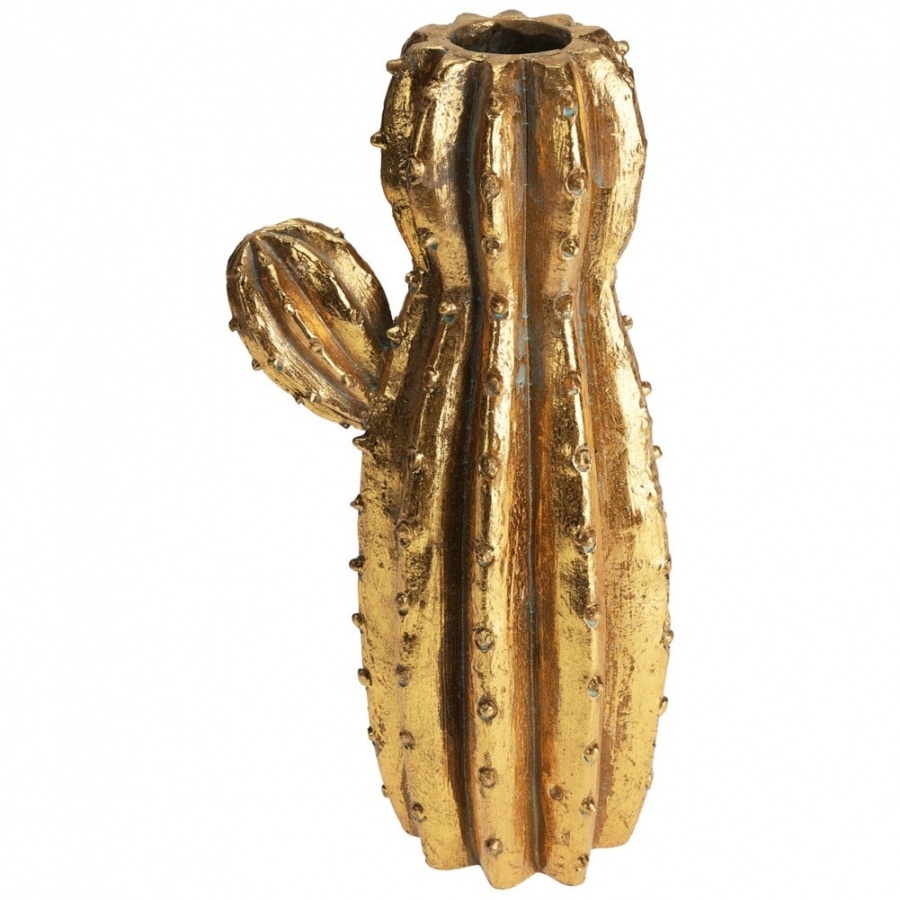 Wazon na kwiaty złoty kaktus 41,5 cm