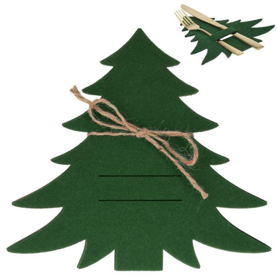 Pokrowiec świąteczny etui na sztućce choinka zielony święta Boże Narodzenie 4 sztuki