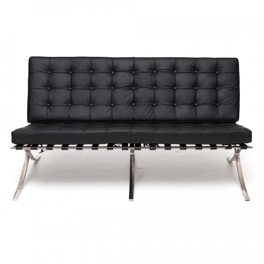 Sofa BA3 inspirowana Barcelona D2.Design ekoskóra czarna