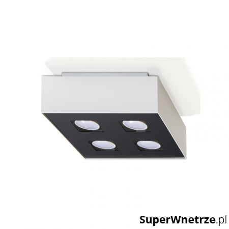 Plafon 24x24cm Sollux Lighting Mono 4 czarno-biały