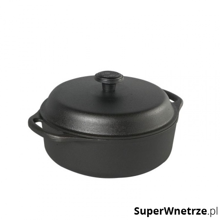 Garnek 3l żeliwny z pokrywą Skeppshult Tradition czarny