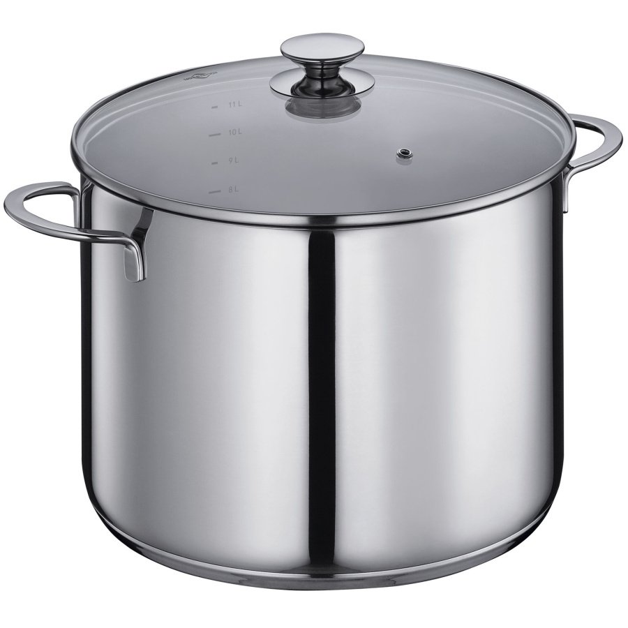 Stalowy garnek ze szklaną pokrywką, 12 l, śred. 28 x 20,5 cm