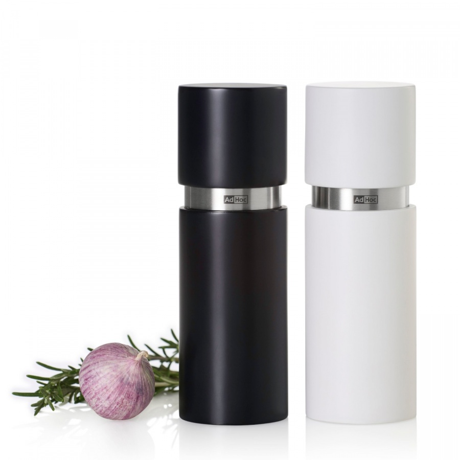 Zestaw młynków do pieprzu lub soli textura s biało-czarny