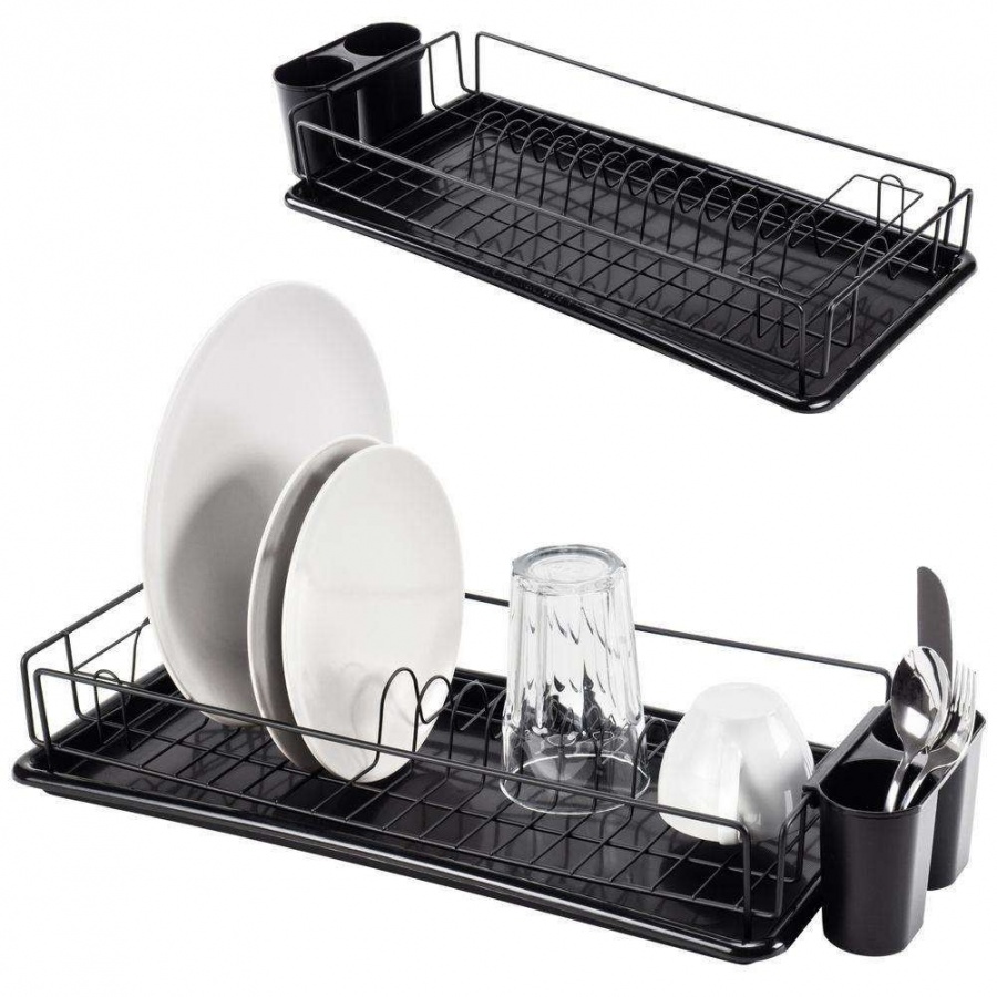 Suszarka na naczynia czarna ociekacz do naczyń 50x24x9 cm