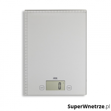 elektroniczna waga biurowa z miarką, do 20 kg, 21 x 29,7 cm, metaliczna