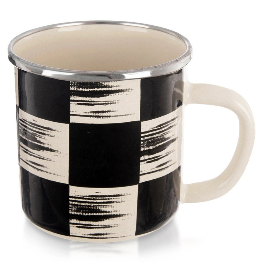 Kubek emaliowany szachownica 400 ml