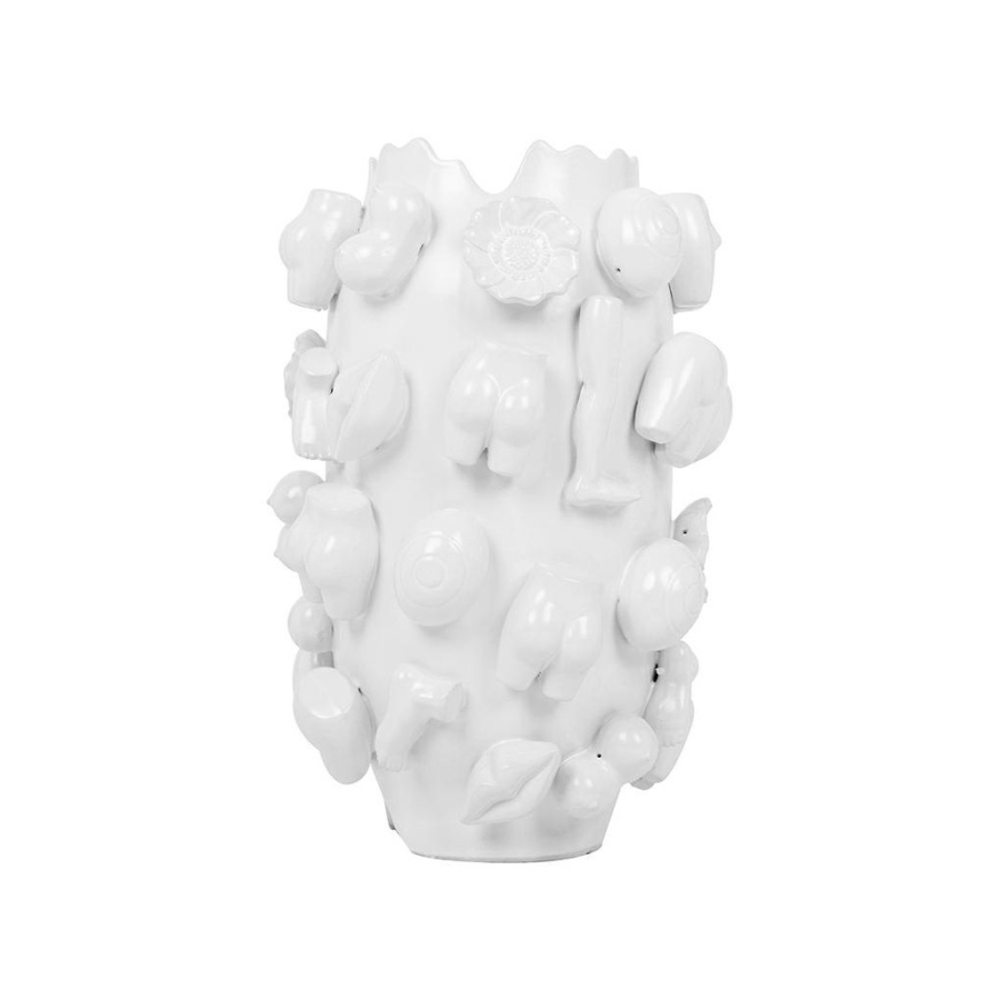 Kare wazon dekoracyjny body parts 37cm biały