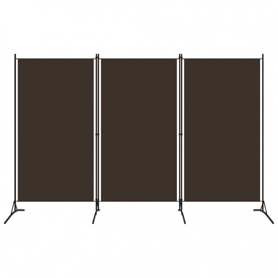 Parawan 3-panelowy, brązowy, 260 x 180 cm