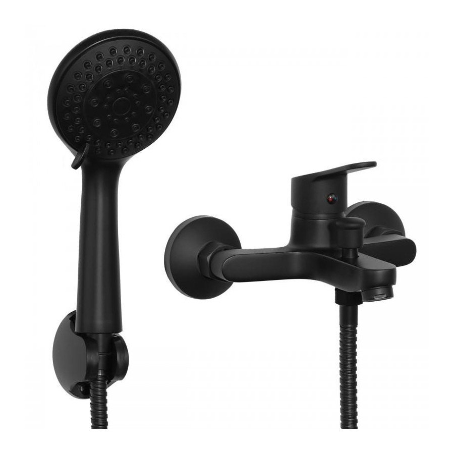 Bateria wannowa ścienna prysznicowa natryskowa czarna- Yoka