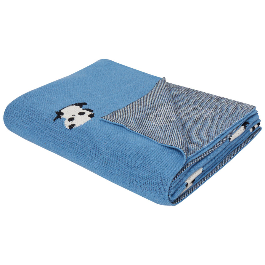 Koc talokan bawełna 130 x 170 cm niebieski